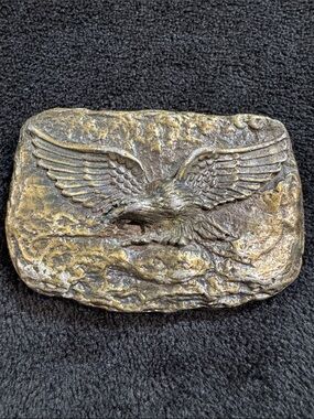 Vintage 1970s American Eagle Brass Belt Buckle